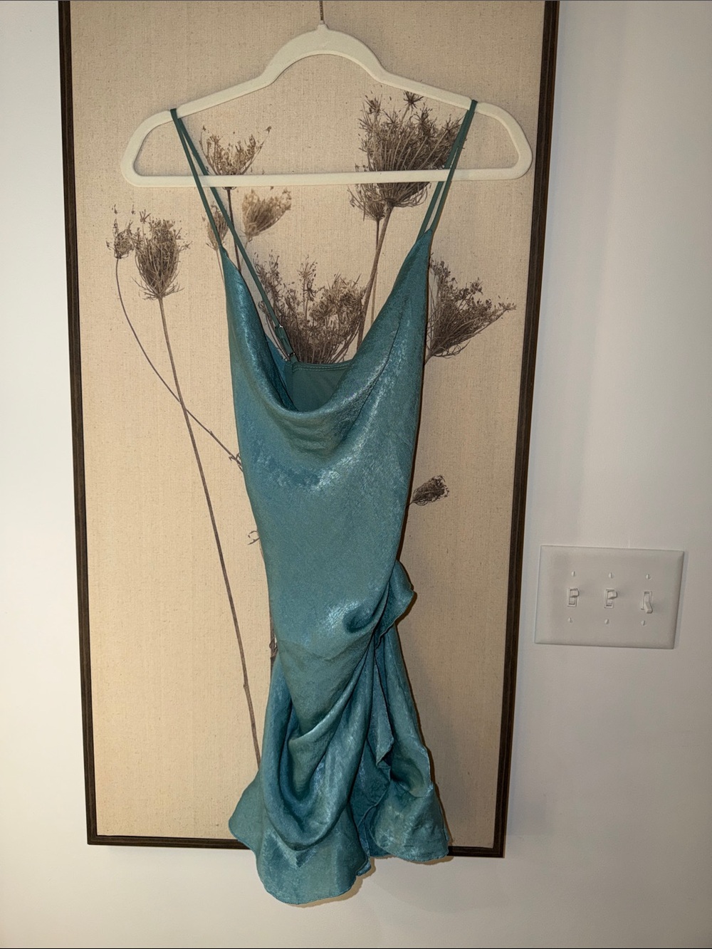 Lucy in the Sky Teal Satin Mini Dress